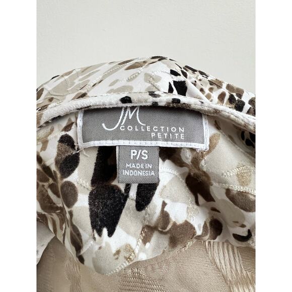 JM Collection Animal Print Short Sleeve Top Petite Small - Picture 5 of 6